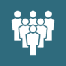 Knapp Med Mennesker-ikon Som Illustrasjon På Tjenesteområdet Ledelse Og Medarbeiderskap