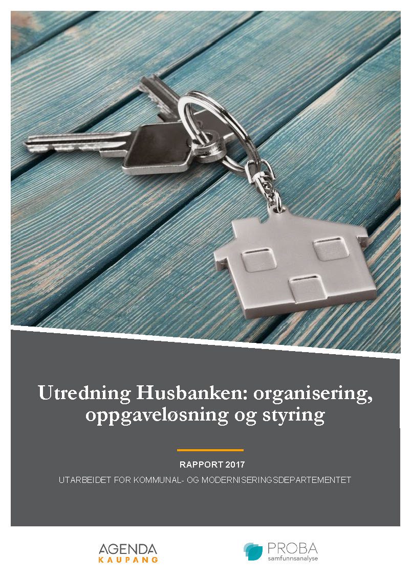 Forside_KMD_Utredning Husbanken organisering, oppgaveløsning og styring_AK